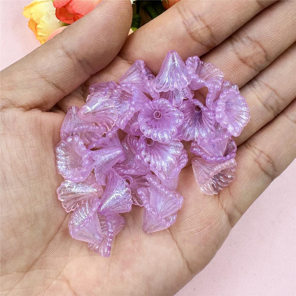Acrylic 9Colors Loose Beads Morning Glory DIY Earrings Jewelry Making Bracelets 14.3*10mm 200PCS Necklace Jewelry Accessories