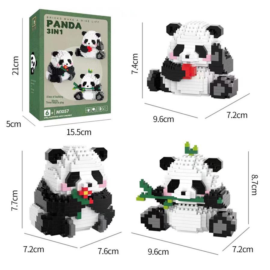 Совместимые строительные блоки Lego: Панда Хуахуа Менглан - развивающая игрушка для детского творчества