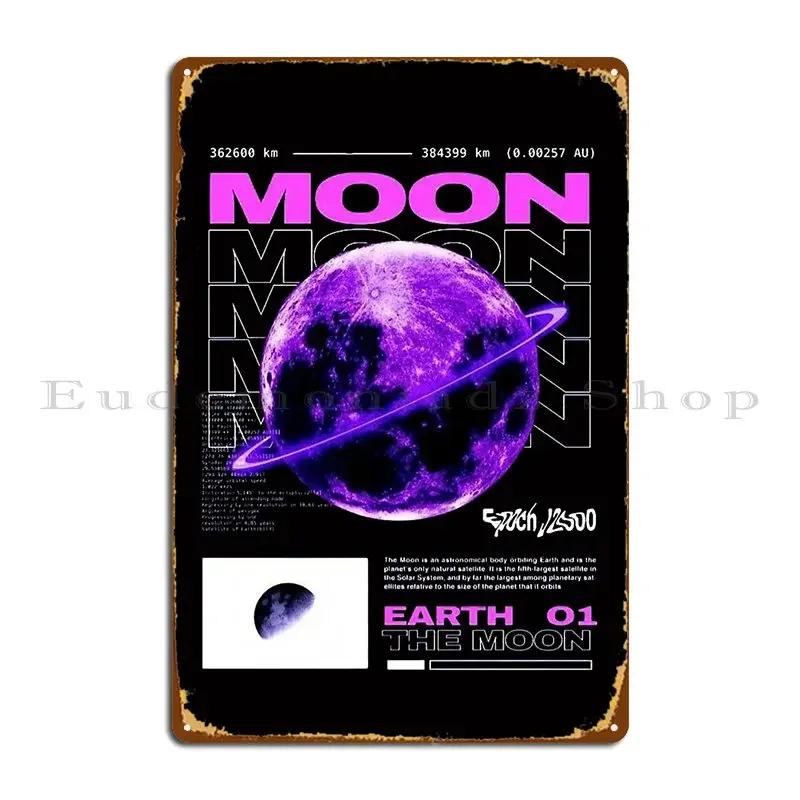 Moon Metal Plaque Poster PaintingKitchen Custom Vintage Wall Mural Tin Sign Poster