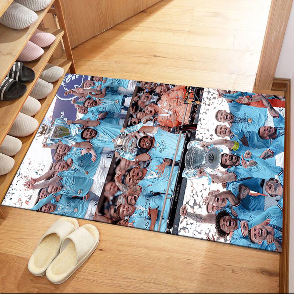 Manchester City Floor Rug Office Rug Suitable For Hallway Decorate Room Kitchen Foyer Antislip Carpet Anime Office Decor