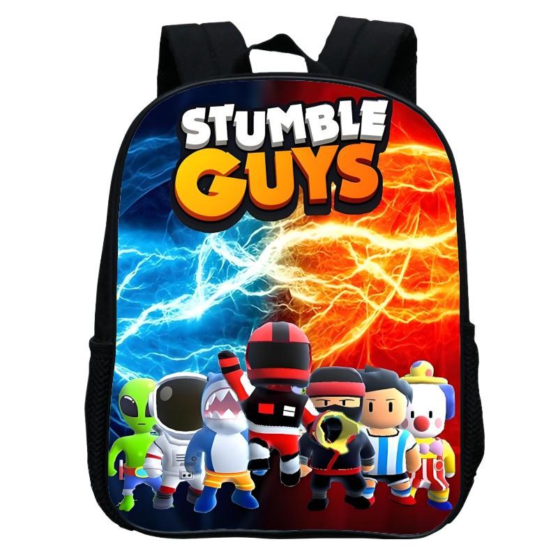 Школьный рюкзак Stumble Guys с принтом, для детского сада, с изображением падающих людей, мультяшный, 12 дюймов, легкий