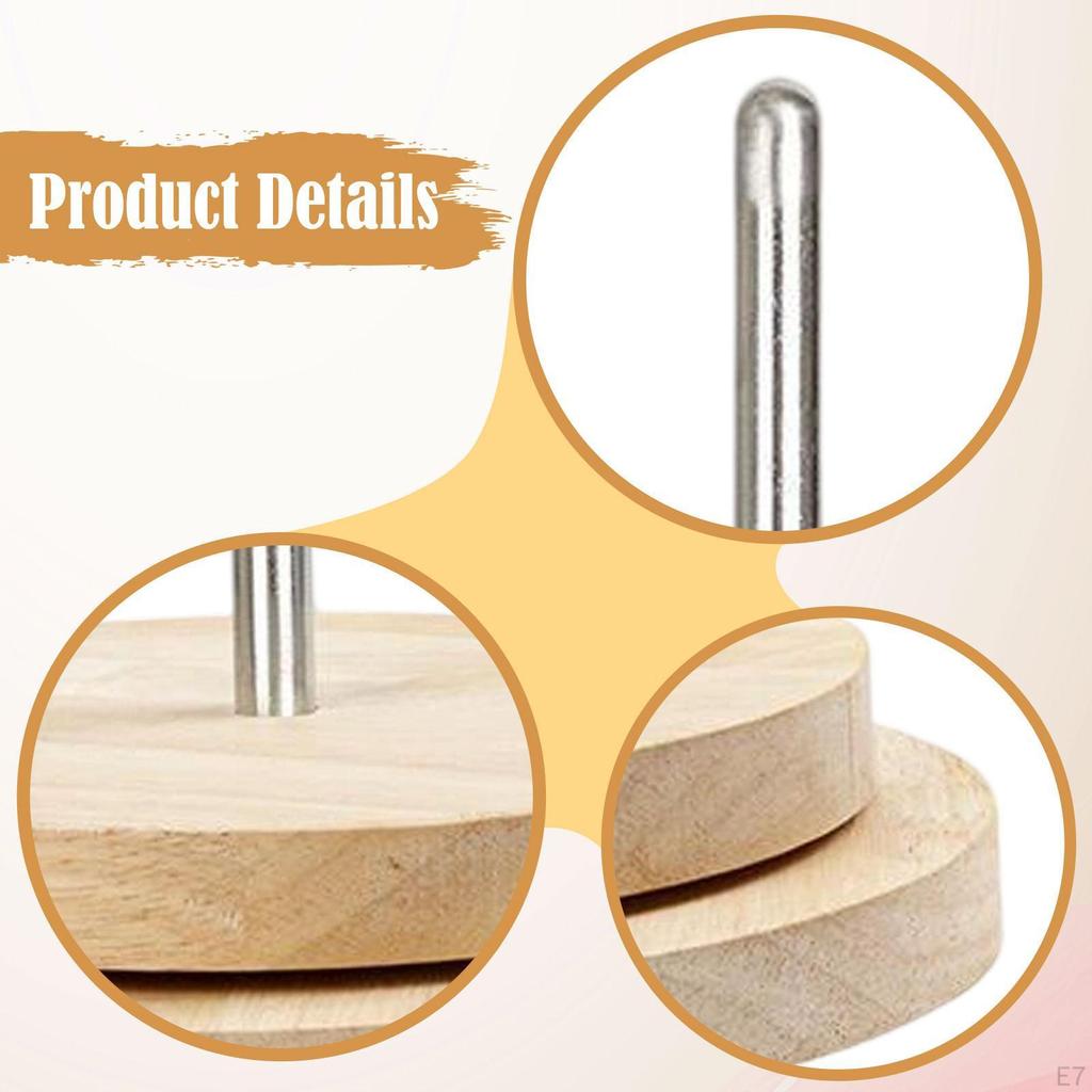 Деревянный держатель для клубка пряжи, вращающийся диспенсер, органайзер ручной работы, хранилище инструментов, нитки