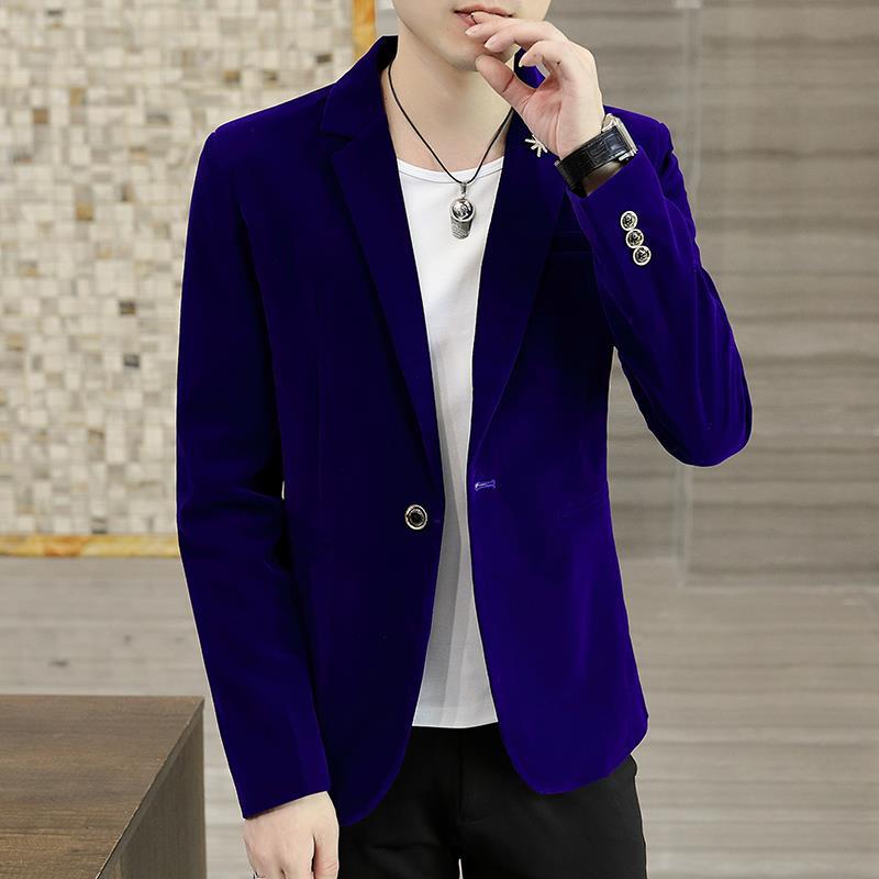 Новый стильный костюм, мужской повседневный корейский вариант, приталенный одинарный топ, молодежный красивый индивидуальный маленький костюм, трендовое пальто