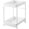 Tower Under-Sink Sliding Rack, 2 Tiers, White, W30.4 X D42.4-68.5 X H45.3cm, Tower Storage Rack, Under-Sink Storage, Drawer, 1460