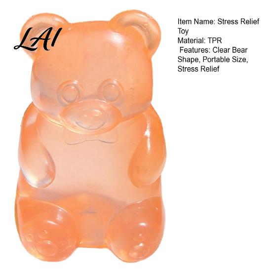 Bear Sensory Toy Clear Squeeze Anxiety Stress Relief Shape Classroom Fidget Sugar