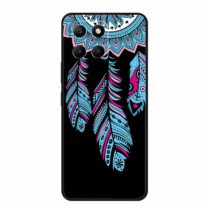 Черный силиконовый чехол для Honor X7d 5G Чехол Цветы Мягкий чехол для телефона для Honor X7d 2025 400 Smart Play 10T 5G Задняя крышка Чехол X 7 d