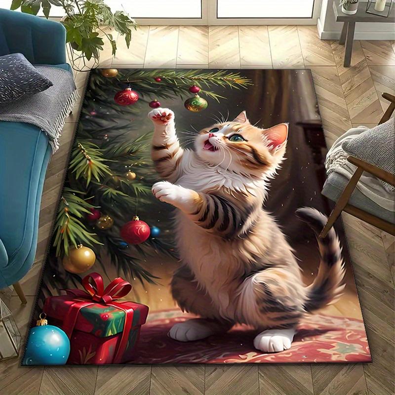Хрустальный велюр Рождественский декор Xmas Напечатанный ковер для спальни гостиной домашний декор Коврики Коврик Нескользящий коврик Ковер для прикроватной зоны