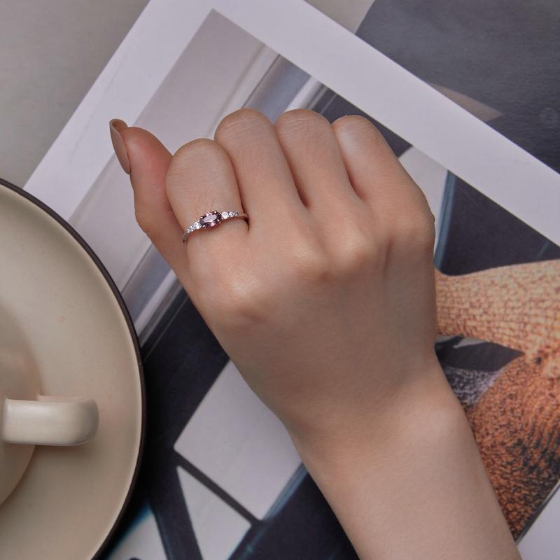 BAMOER из стерлингового серебра 925 пробы, простое кольцо с драгоценным камнем для женщин, кольцо с зеленым цирконием, ювелирные изделия, свадебный подарок на свадьбу