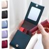 Lipstick Bag with Mirror Mini Lip Balm Organizer Portable Lipstick Case Fits 3 Lipsticks for Handbag Women And Girls Travel Touch-Ups