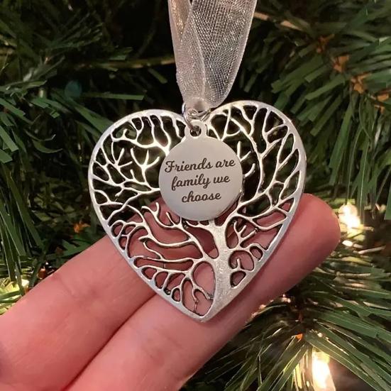 Christmas Tree Alloy Hanging Decoration Girl Love Heart Snowman Reindeer Shape Hanging Ornament Friends