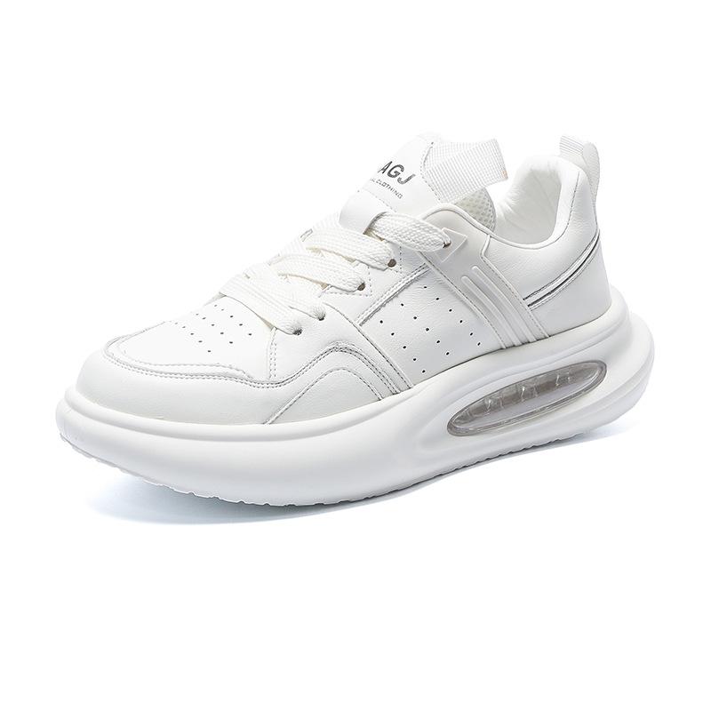 Мужские весенние и осенние туфли на воздушной подушке, мужские белые туфли, увеличивающие рост, дышащие, повседневные, спортивные, на толстой подошве, папины туфли