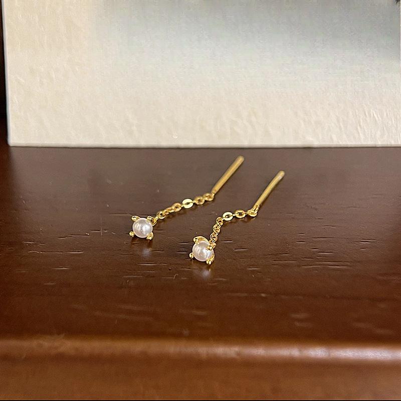 Earring Beads Simple Ear Cable New Popular Fashion Light Luxury Exquisite Earring Niche Design