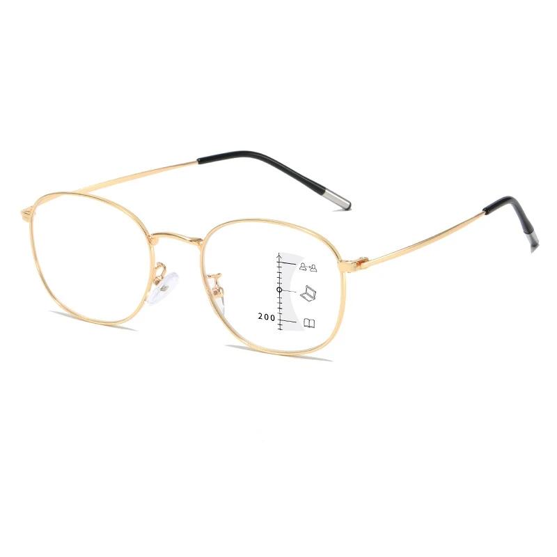 Men's and Women's Latest Fashion Multifocal Reading Presbyopia Glasses Neutral Fashion Square Frame Anti-blue Light Reading Glasses