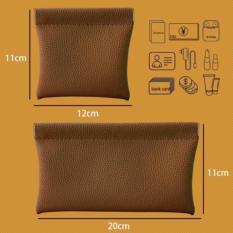 Сумка для хранения мелочи с узором личи: Большая косметичка, Чехол для очков, Внутренняя сумочка-клатч, Набор для помады и монет.