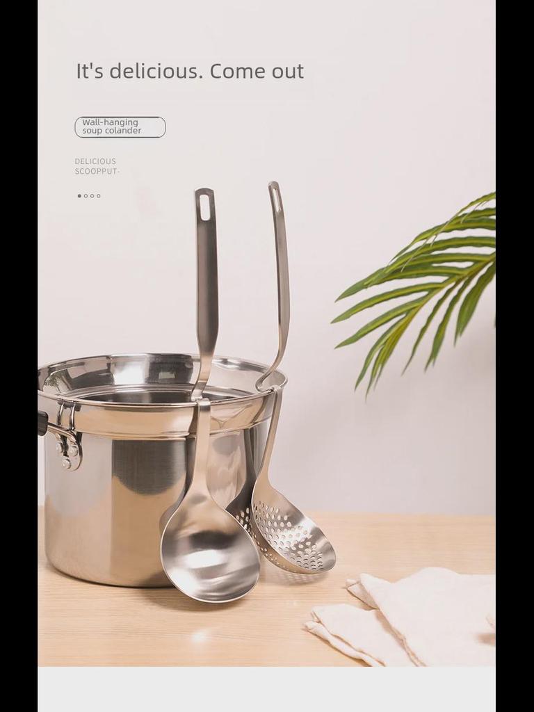 Японская ложка для супа из нержавеющей стали 304 с длинной ручкой — креативный дизайн для каши/горячего горшка в домашнем хозяйстве