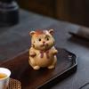 Набор чайников из исинской фиолетовой глины "Тигр": Креативная миниатюрная фигурка питомца для чайной церемонии