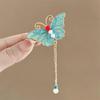 Enamel Floral Hair Clip for Women, Ancient Tassel Hairpin, Side/Bangs/Duckbill Clip, Hanfu Headdress.