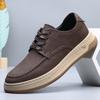 Autumn New Men's Shoes Comfortable Breathable Versatile Casual Leather Shoes Men's Leather British Fashion Retro Board Shoes