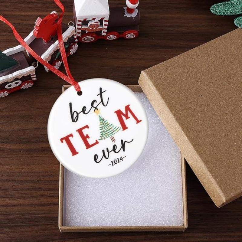 2/4Pcs Christmas Pendant Ornaments Acrylic Christmas Theme Best Team Xmas Tree Hanging Decoration Home Christmas Party Decor
