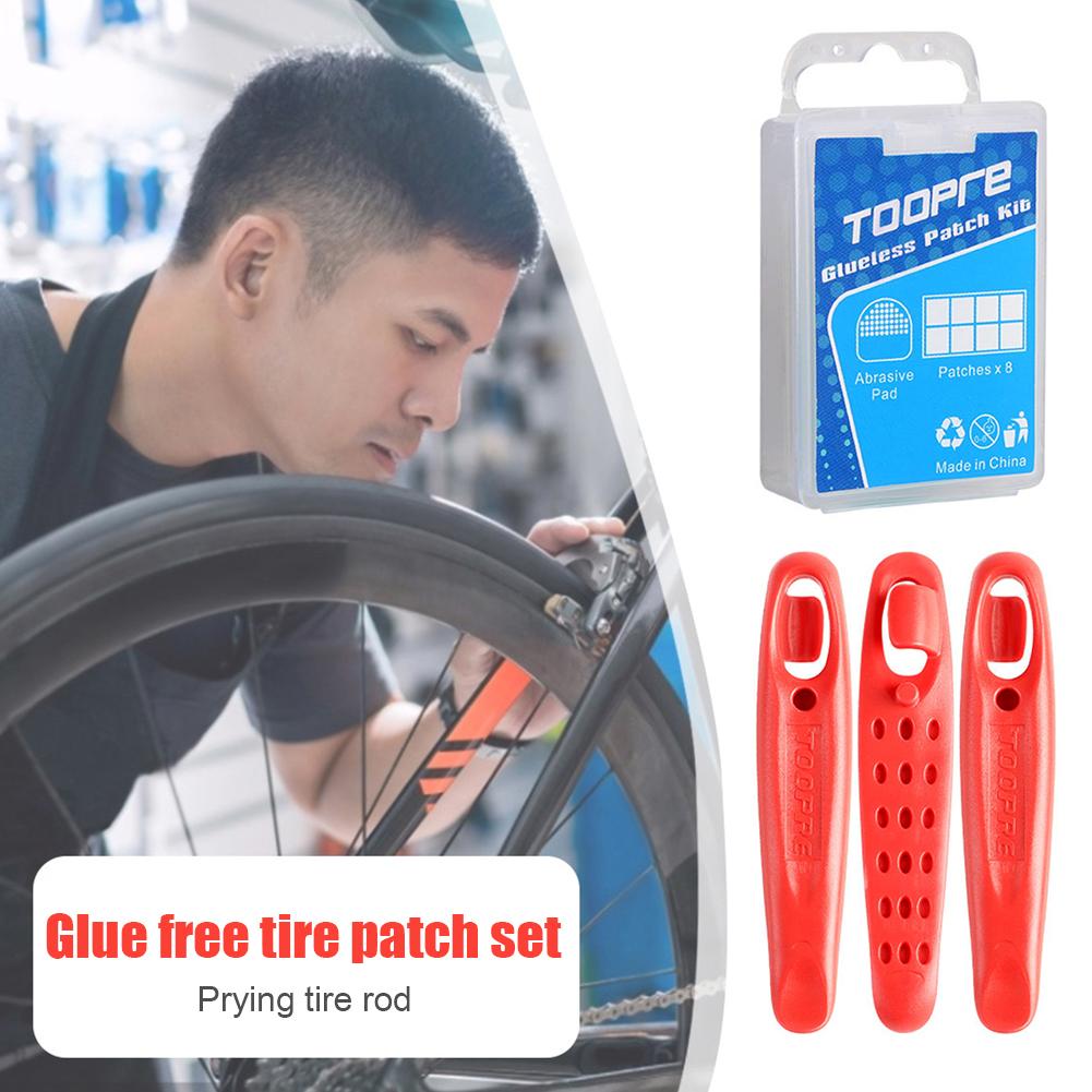Bike Tire Repair Tool Kit Cycling Puncture Tools Biking Rubber Patch Piece Lever Sets Portable Dustproof Cycling Parts