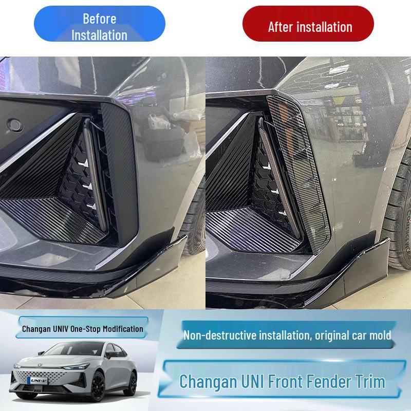 Декоративная накладка переднего бампера и дефлектор Changan UNI-V
