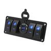 2 3 4 Gang Waterproof Marine Switch Panel 12V With QC3.0 Dual USB Charger Socket LED Digital Voltmeter For Truck RV Boat Car