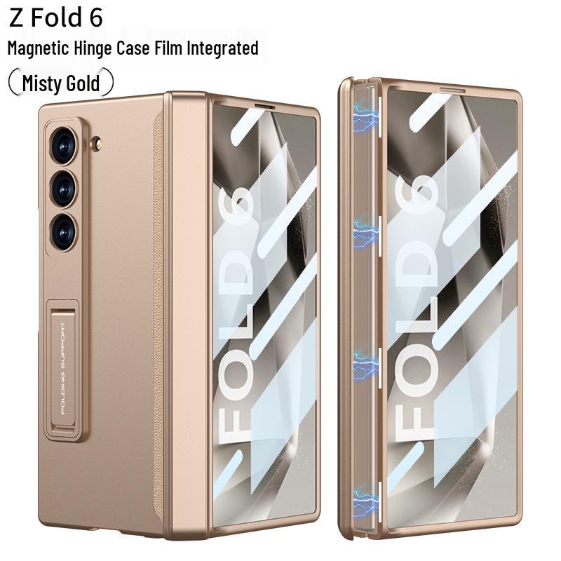 Магнитный чехол-книжка для Samsung ZFold6: Полное покрытие, Интегрированная пленка и Жесткий кронштейн