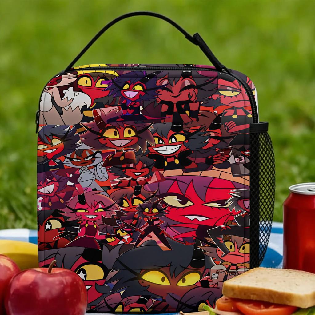 Anime Helluva Boss Millie Lunch Bag Travel Lunch Box For Girls Kawaii Graphic Design Tote Food Bags Oxford Convenient Cooler Bag