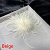Women Fashion Feather Headwear Jewelry Decor Bridal Hairband Ostrich Feathers Brooch Pin