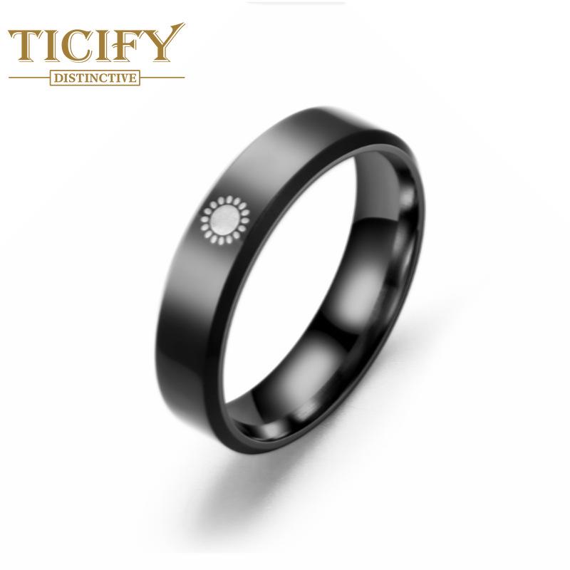 Дизайн датчика Пара из титановой стали против кольца Луна Звезда Солнечное кольцо