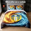 Leeds United Football Design Bed Bedding Set 1 Duvet Cover + 2 Pillowcases Soft Breathable Household Bed Linens