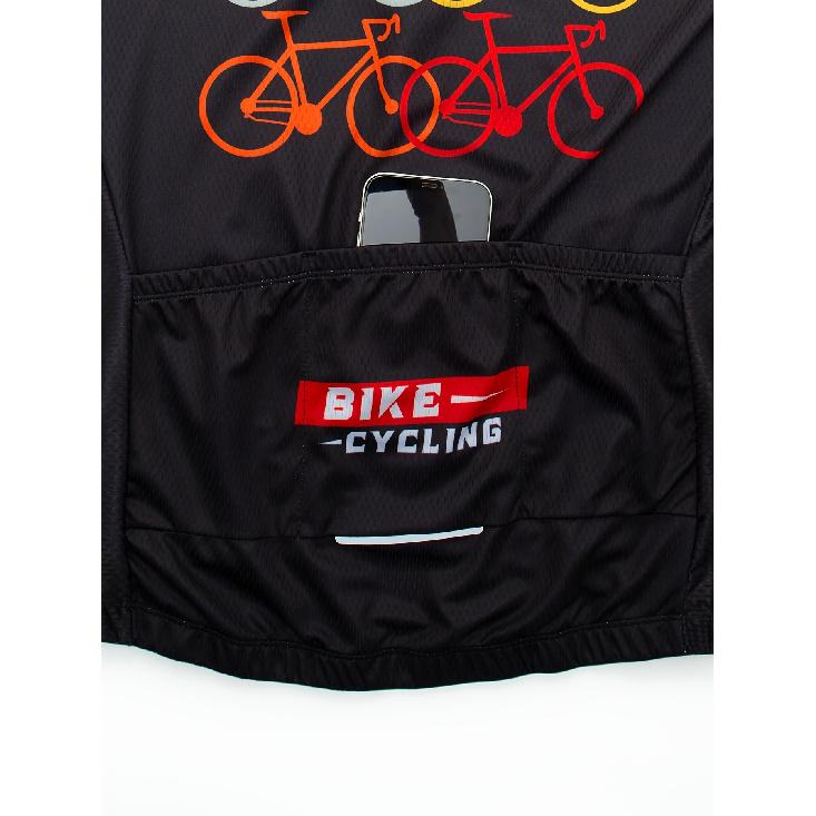 Мужская высококачественная велосипедная майка с коротким рукавом со светоотражающей биркой и принтом с буквами - дышащая влагоотводящая ткань, всесезонная стандартная посадка