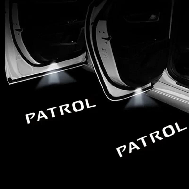 2 шт. Светодиодный логотип, приветственный свет в дверь автомобиля для Patrol Y62 2010-2021, автомобильные аксессуары, лазерный проектор, эмблема, тень, автомобильный свет