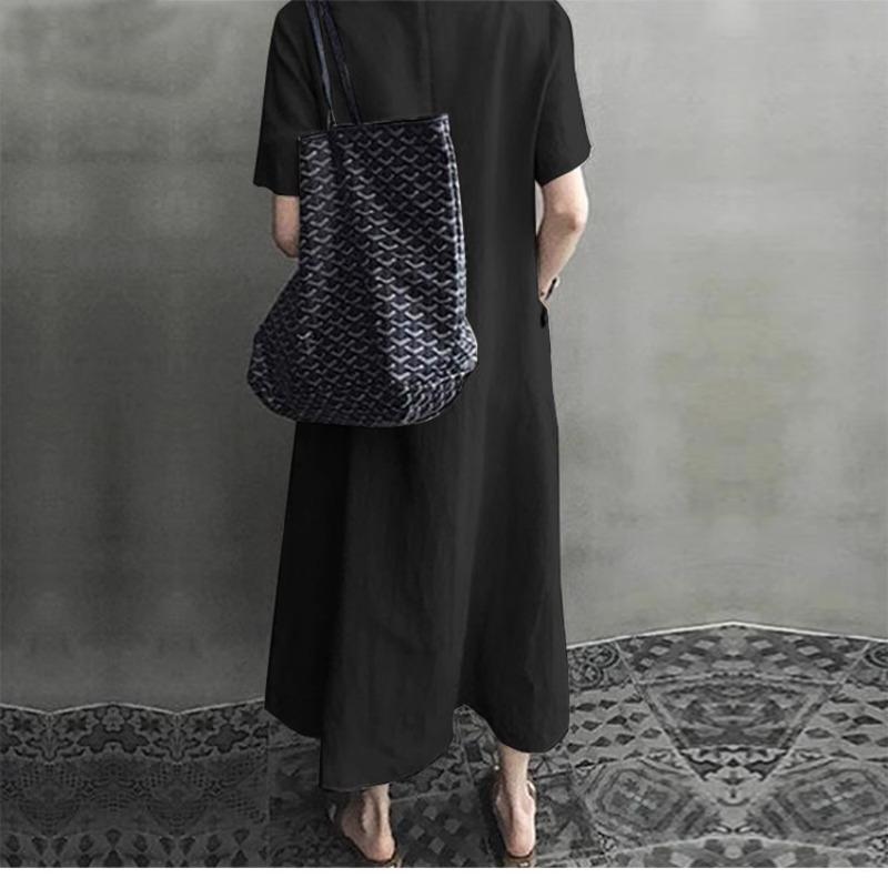 Летнее Искусство Ретро Женское Хлопково-Льняное Свободное Платье