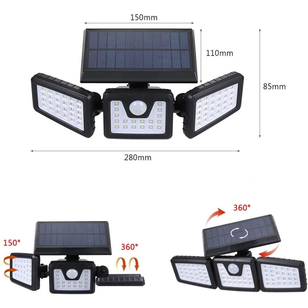 Tomshin-e Solar Security Light Outdoor Motion Sensor Ip65 Waterproof Outdoor Lights Solar Powered 360 Angle Adjustable