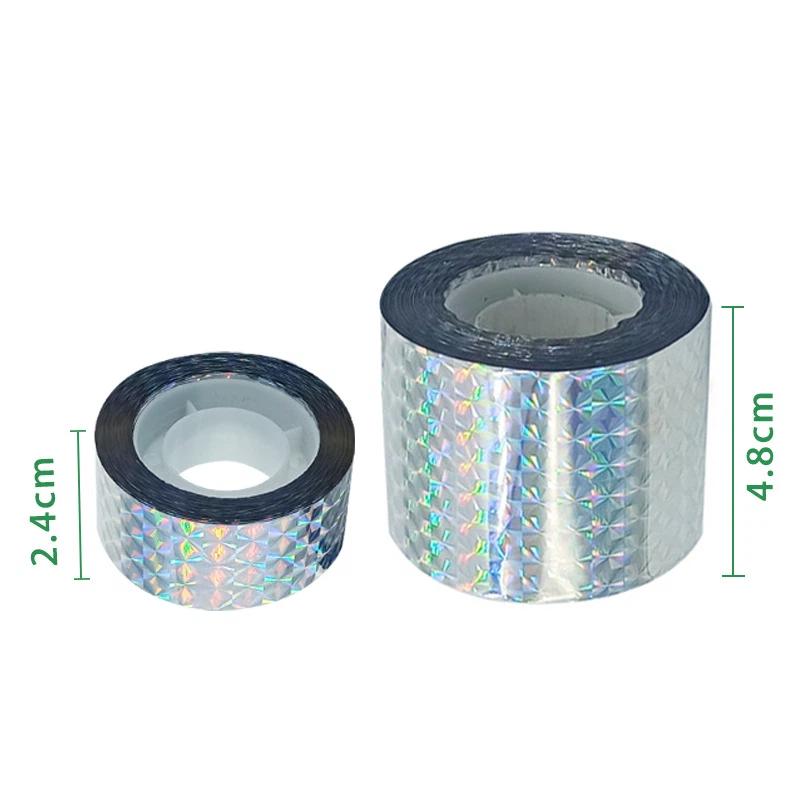 Bird Deterrent Holographic Tape 1 Roll Double Sided Reflective Scare Ribbon No Harm to Birds for Outdoor Yard Orchard Use