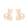 In-Style Cute Stainless Steel Small Animal Earrings: French Fashion Rabbit, Cat, Dog & Goldfish Designs for Women