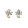Gehena By Estele - Gold Tone White Flower Butterfly Stud Earrings for Women, Girls