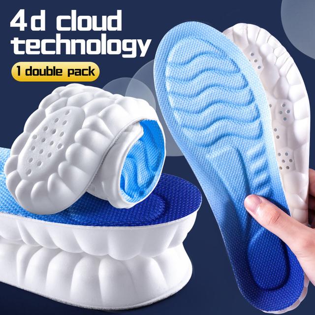 Массажные стельки 4D для обуви, супермягкие, латексные, спортивные, для ног, для бега, подошва для кроссовок, поддержка свода стопы, ортопедические вставки, унисекс