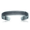 [M8804] - Silver 'Peaceful' Steel Bracelet - 64 Mm 11 Mm