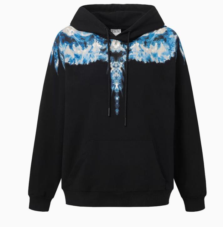 Модный Худи с Пернатыми Крыльями Marcelo: Многоцветная толстовка с фантомными крыльями, унисекс, с круглым вырезом, дизайн с молнией и змеей.