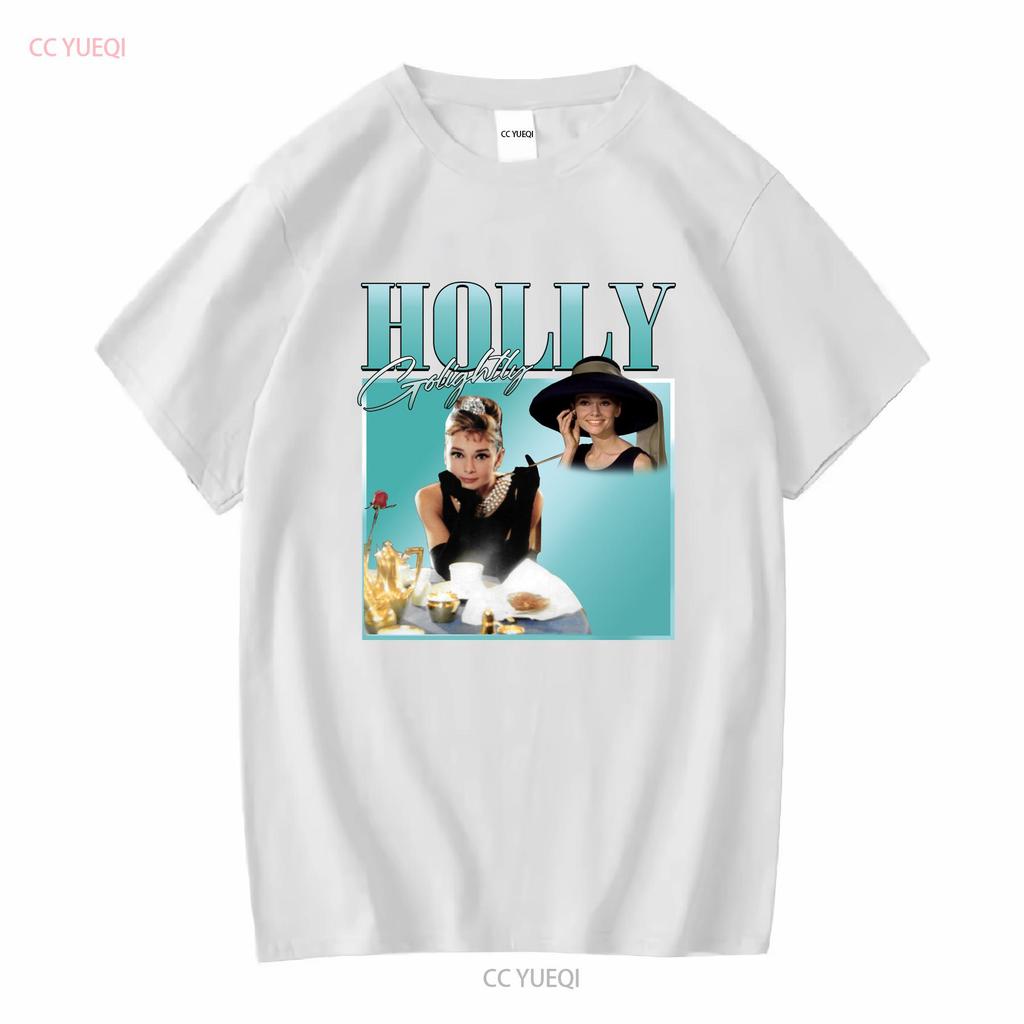 Holly Golightly Homage T Shirt Inspired By Breakfast At Tiffanys Audrey Hepbur Vintage Washed Versatile Casual Fashion