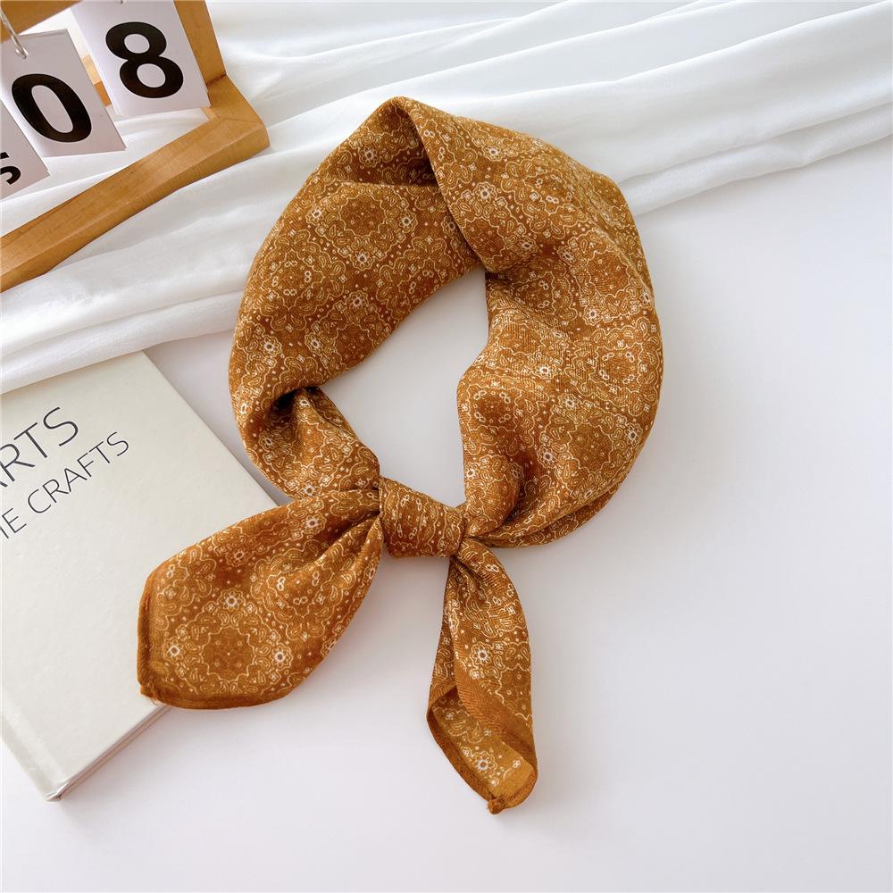 Маленький квадратный шарф из хлопка и льна, шелковый шарф, женский, весна и осень, новый стиль, художественный и универсальный, модный, темпераментный шарф-повязка на голову