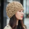 Handmade Crochet Beanie Solid Color Hollow Out Skull Cap Casual Knitted Hat