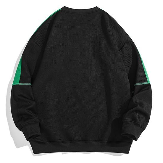 Мужская толстовка осень-зима с круглым вырезом, цветной спортивный топ с эластичными манжетами