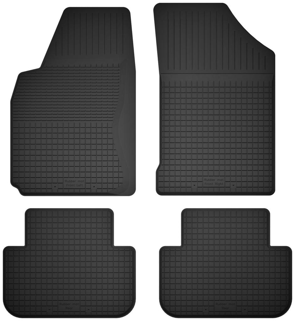 Rubber car mats, set of 4, universal for: Renault Megane I sedan, classic, hatchback, grand tourer, station wagon (1995-2002)