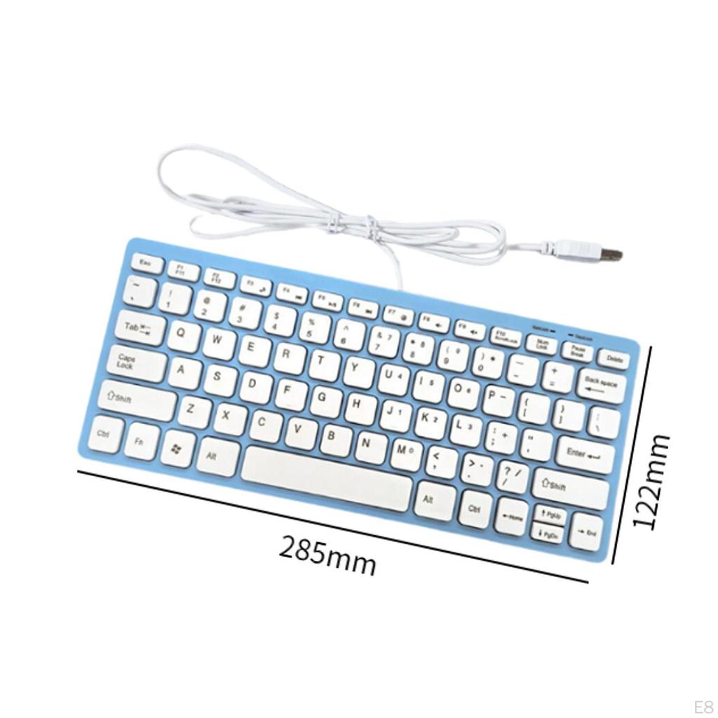 Проводная USB-клавиатура, 78 клавиш, мини-профессиональная, идеальные подарки, подключи и играй, бесшумное нажатие клавиш, удобная