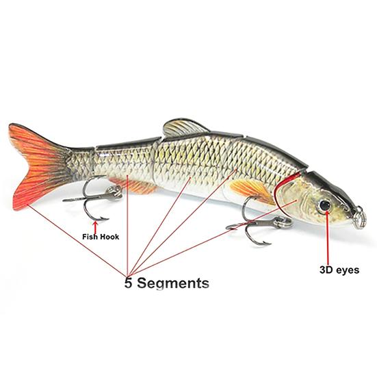 5-сегментный острый рыболовный крючок Vivid Lure, похожий на живой