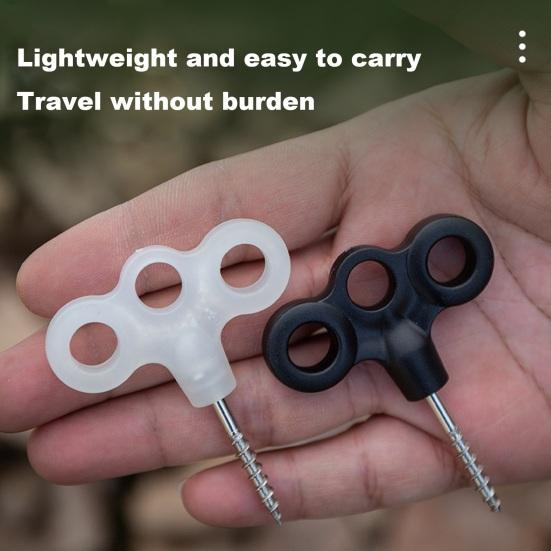 2 шт., трехпроушины с резьбой, заземленные якоря, сверхмощная нержавеющая сталь, кемпинг, пеший туризм, батутные палатки, ветрозащитная веревка, фиксирующая пряжка, земляные гвозди