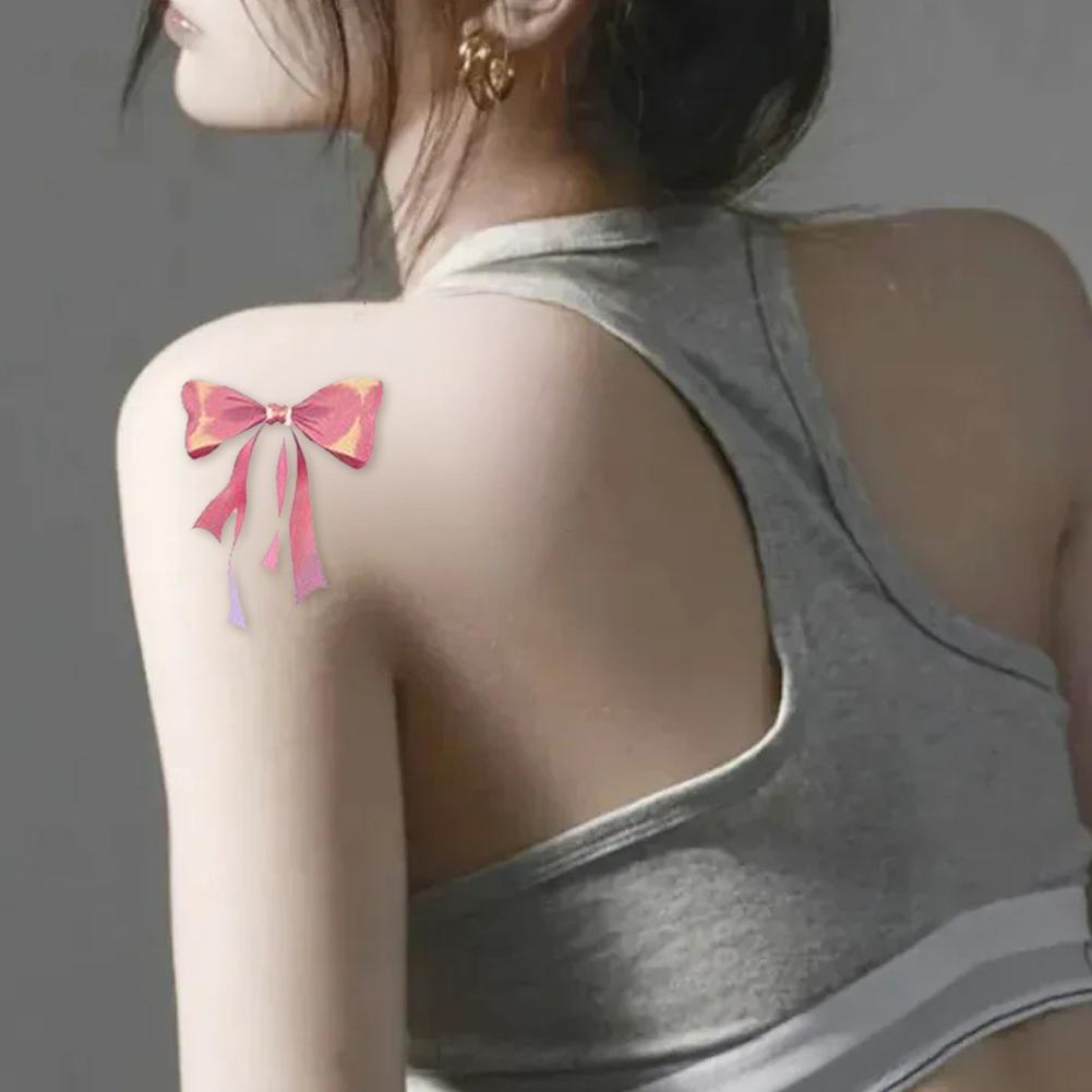 Девушка Красочная Бабочка Тату Наклейка Водонепроницаемая Нишевая Наклейка Тату Длинное Тату Натуральное Стойкое C5B0